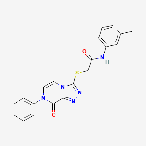 molecular formula C20H17N5O2S B2795729 2-((8-氧代-7-苯基-7,8-二氢-[1,2,4]三唑并[4,3-a]吡嘧啶-3-基)硫代)-N-(间甲苯基)乙酰胺 CAS No. 1242986-61-3
