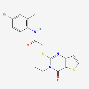 molecular formula C17H16BrN3O2S2 B2795730 N-(4-溴-2-甲基苯基)-2-[(3-乙基-4-氧代-3,4-二氢噻吩并[3,2-d]嘧啶-2-基)硫代]乙酰胺 CAS No. 1252904-95-2