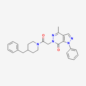 molecular formula C26H27N5O2 B2795736 6-(2-(4-benzylpiperidin-1-yl)-2-oxoethyl)-4-methyl-1-phenyl-1H-pyrazolo[3,4-d]pyridazin-7(6H)-one CAS No. 946331-91-5