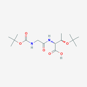 molecular formula C15H28N2O6 B2795741 (2R,3S)-3-[(2-Methylpropan-2-yl)oxy]-2-[[2-[(2-methylpropan-2-yl)oxycarbonylamino]acetyl]amino]butanoic acid CAS No. 2375248-47-6