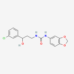 molecular formula C17H17ClN2O4 B2795749 1-(Benzo[d][1,3]dioxol-5-yl)-3-(3-(3-chlorophenyl)-3-hydroxypropyl)urea CAS No. 2034539-87-0