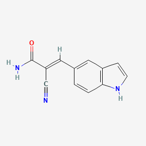 molecular formula C12H9N3O B2795750 (E)-2-cyano-3-(1H-indol-5-yl)acrylamide CAS No. 1245572-02-4