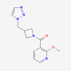 molecular formula C13H15N5O2 B2795754 (2-Methoxypyridin-3-yl)-[3-(triazol-1-ylmethyl)azetidin-1-yl]methanone CAS No. 2310156-12-6