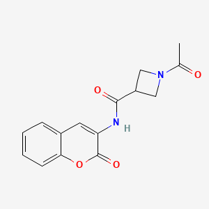 molecular formula C15H14N2O4 B2795758 1-acetyl-N-(2-oxo-2H-chromen-3-yl)azetidine-3-carboxamide CAS No. 1396707-43-9
