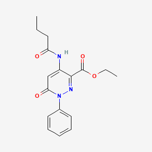 molecular formula C17H19N3O4 B2795759 乙酸-4-丁酰胺基-6-氧代-1-苯基-1,6-二氢吡啶并[3-甲酰胺基]-3-基酸酯 CAS No. 946281-81-8