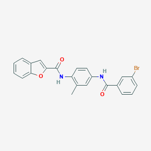 molecular formula C23H17BrN2O3 B279576 N-{4-[(3-bromobenzoyl)amino]-2-methylphenyl}-1-benzofuran-2-carboxamide 