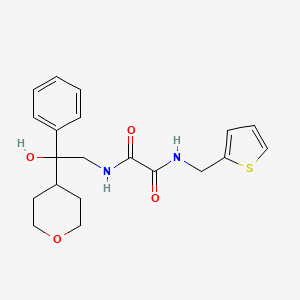 molecular formula C20H24N2O4S B2795763 N1-(2-hydroxy-2-phenyl-2-(tetrahydro-2H-pyran-4-yl)ethyl)-N2-(thiophen-2-ylmethyl)oxalamide CAS No. 2034331-06-9