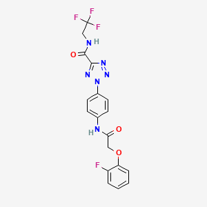 molecular formula C18H14F4N6O3 B2795768 2-(4-(2-(2-氟苯氧基)乙酰氨基)苯基)-N-(2,2,2-三氟乙基)-2H-四唑-5-甲酰胺 CAS No. 1396798-68-7