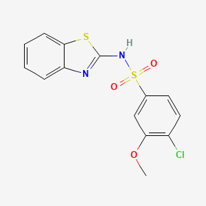 molecular formula C14H11ClN2O3S2 B2795781 N-(1,3-benzothiazol-2-yl)-4-chloro-3-methoxybenzene-1-sulfonamide CAS No. 1374679-57-8