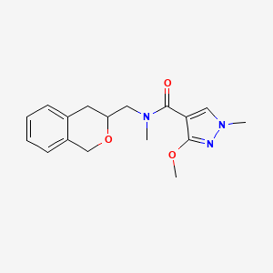 molecular formula C17H21N3O3 B2795784 N-(isochroman-3-ylmethyl)-3-methoxy-N,1-dimethyl-1H-pyrazole-4-carboxamide CAS No. 2034498-12-7