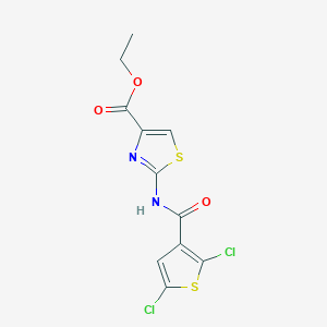 molecular formula C11H8Cl2N2O3S2 B2795785 Ethyl 2-(2,5-dichlorothiophene-3-carboxamido)thiazole-4-carboxylate CAS No. 476643-25-1