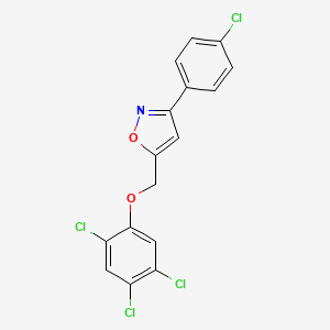 molecular formula C16H9Cl4NO2 B2795786 3-(4-Chlorophenyl)-5-[(2,4,5-trichlorophenoxy)methyl]-1,2-oxazole CAS No. 478066-47-6