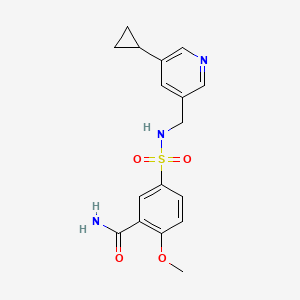 5-(N-((5-cyclopropylpyridin-3-yl)methyl)sulfamoyl)-2-methoxybenzamide