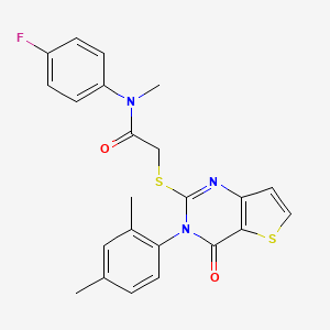 molecular formula C23H20FN3O2S2 B2795794 2-{[3-(2,4-二甲基苯基)-4-氧代-3,4-二氢噻吩[3,2-d]嘧啶-2-基]硫基}-N-(4-氟苯基)-N-甲基乙酰胺 CAS No. 1794883-97-8