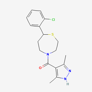 molecular formula C17H20ClN3OS B2795796 (7-(2-氯苯基)-1,4-噻吩并-4-基)(3,5-二甲基-1H-吡唑-4-基)甲酮 CAS No. 1786247-81-1
