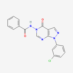 molecular formula C18H12ClN5O2 B2795802 N-(1-(3-氯苯基)-4-氧代-1H-嘧啶并[3,4-d]嘧啶-5(4H)-基)苯甲酰胺 CAS No. 919842-82-3