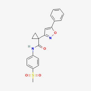 molecular formula C20H18N2O4S B2795810 N-(4-(甲磺酰基)苯基)-1-(5-苯基异噁唑-3-基)环丙烷甲酰胺 CAS No. 1334372-75-6
