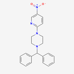 molecular formula C22H22N4O2 B2795813 1-苄基-4-(5-硝基-2-吡啶基)哌嗪 CAS No. 400088-77-9