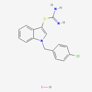 molecular formula C16H15ClIN3S B2795822 1-(4-氯苄基)-1H-吲哚-3-基亚硫酰胺羟碘酸盐 CAS No. 1049785-06-9