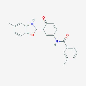 3-methyl-N-[(3E)-3-(5-methyl-3H-1,3-benzoxazol-2-ylidene)-4-oxocyclohexa-1,5-dien-1-yl]benzamide