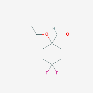 molecular formula C9H14F2O2 B2795832 1-Ethoxy-4,4-difluorocyclohexane-1-carbaldehyde CAS No. 2001950-92-9