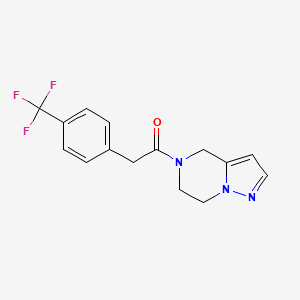 molecular formula C15H14F3N3O B2795835 1-(6,7-二氢吡唑并[1,5-a]嘧啶-5(4H)-基)-2-(4-(三氟甲基)苯基)乙酮 CAS No. 2034237-69-7