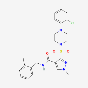 molecular formula C23H26ClN5O3S B2795842 N-(4-chloro-2-methylphenyl)-5-[5-(pyrrolidin-1-ylcarbonyl)-1,3,4-oxadiazol-2-yl]-1H-pyrrole-3-sulfonamide CAS No. 1251546-83-4