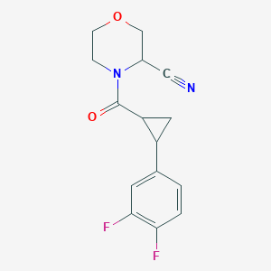 4-[2-(3,4-Difluorophenyl)cyclopropanecarbonyl]morpholine-3-carbonitrile