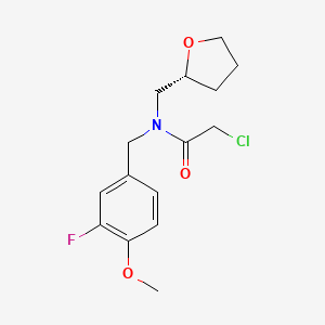 2-Chloro-N-[(3-fluoro-4-methoxyphenyl)methyl]-N-[[(2R)-oxolan-2-yl]methyl]acetamide