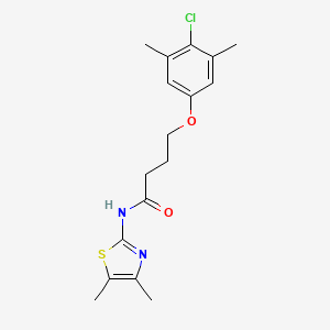 molecular formula C17H21ClN2O2S B2795859 4-(4-chloro-3,5-dimethylphenoxy)-N-(4,5-dimethyl-1,3-thiazol-2-yl)butanamide CAS No. 786661-14-1