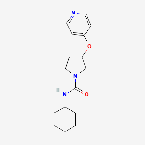 molecular formula C16H23N3O2 B2795860 N-cyclohexyl-3-(pyridin-4-yloxy)pyrrolidine-1-carboxamide CAS No. 2034250-05-8