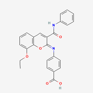 molecular formula C25H20N2O5 B2795861 (Z)-4-((8-ethoxy-3-(phenylcarbamoyl)-2H-chromen-2-ylidene)amino)benzoic acid CAS No. 439590-05-3