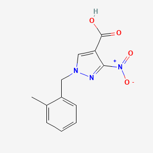 molecular formula C12H11N3O4 B2795866 1-(2-methylbenzyl)-3-nitro-1H-pyrazole-4-carboxylic acid CAS No. 1856043-05-4