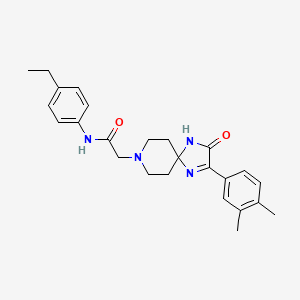molecular formula C25H30N4O2 B2795867 2-(2-(3,4-dimethylphenyl)-3-oxo-1,4,8-triazaspiro[4.5]dec-1-en-8-yl)-N-(4-ethylphenyl)acetamide CAS No. 1189455-82-0
