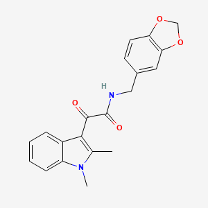 molecular formula C20H18N2O4 B2795870 N-(1,3-benzodioxol-5-ylmethyl)-2-(1,2-dimethylindol-3-yl)-2-oxoacetamide CAS No. 862831-11-6
