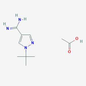 molecular formula C10H18N4O2 B2795872 Acetic acid;1-tert-butylpyrazole-4-carboximidamide CAS No. 2344681-39-4