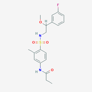 N-(4-(N-(2-(3-fluorophenyl)-2-methoxyethyl)sulfamoyl)-3-methylphenyl)propionamide