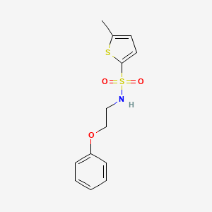 molecular formula C13H15NO3S2 B2795877 5-甲基-N-(2-苯氧乙基)噻吩-2-磺酰胺 CAS No. 1090663-82-3
