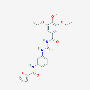 N-[3-({[(3,4,5-triethoxybenzoyl)amino]carbothioyl}amino)phenyl]-2-furamide