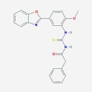 molecular formula C23H19N3O3S B279589 N-[5-(1,3-benzoxazol-2-yl)-2-methoxyphenyl]-N'-(phenylacetyl)thiourea 