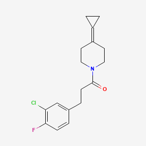 3-(3-Chloro-4-fluorophenyl)-1-(4-cyclopropylidenepiperidin-1-yl)propan-1-one