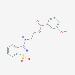 molecular formula C17H16N2O5S B279590 2-[(1,1-dioxo-1,2-benzothiazol-3-yl)amino]ethyl 3-methoxybenzoate 