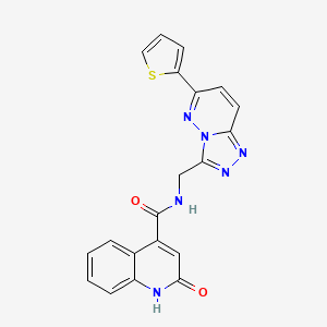 molecular formula C20H14N6O2S B2795900 2-hydroxy-N-((6-(thiophen-2-yl)-[1,2,4]triazolo[4,3-b]pyridazin-3-yl)methyl)quinoline-4-carboxamide CAS No. 1903435-22-2