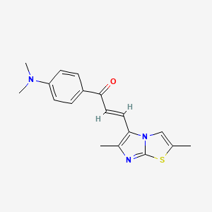 molecular formula C18H19N3OS B2795901 1-(4-(二甲胺基)苯基)-3-{2,6-二甲基咪唑并[2,1-b][1,3]噻唑-5-基}丙-2-烯-1-酮 CAS No. 1111591-52-6