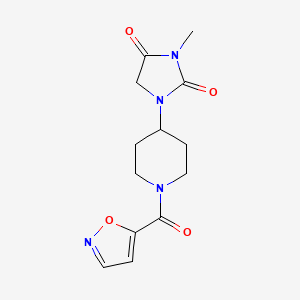 molecular formula C13H16N4O4 B2795907 1-(1-(Isoxazole-5-carbonyl)piperidin-4-yl)-3-methylimidazolidine-2,4-dione CAS No. 2195877-51-9