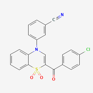 3-[2-(4-chlorobenzoyl)-1,1-dioxido-4H-1,4-benzothiazin-4-yl]benzonitrile