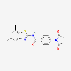 molecular formula C20H17N3O3S B2795919 N-(5,7-二甲基苯并[d]噻唑-2-基)-4-(2,5-二氧代吡咯啉-1-基)苯甲酰胺 CAS No. 897618-01-8