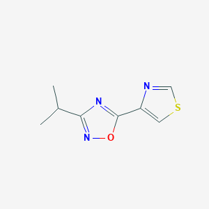 molecular formula C8H9N3OS B2795920 3-Isopropyl-5-(thiazol-4-yl)-1,2,4-oxadiazole CAS No. 1862944-92-0