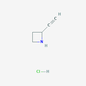 molecular formula C5H8ClN B2795923 2-Ethynylazetidine hydrochloride CAS No. 2174001-44-4