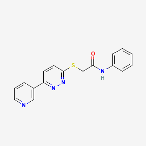 molecular formula C17H14N4OS B2795931 N-phenyl-2-(6-pyridin-3-ylpyridazin-3-yl)sulfanylacetamide CAS No. 872701-48-9